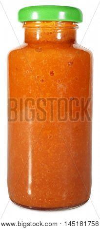 Homemade tomato sauce ketchup in glass jar