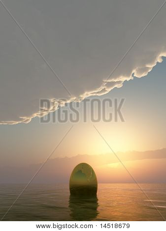 Ovo de ouro na água