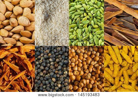 Mix of different indian spices and rice