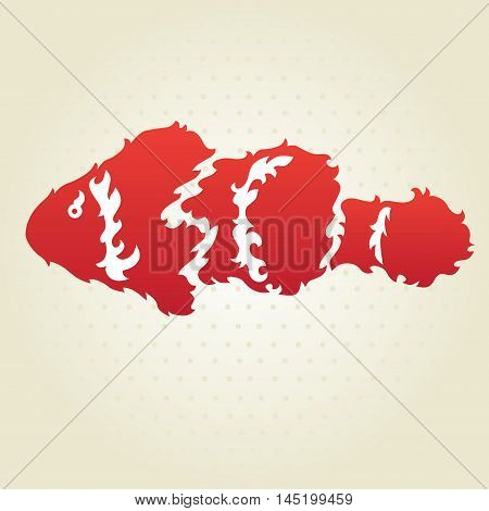 Hand drawn decorative clownfish, design element. Marine theme