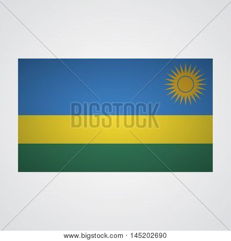 Rwanda flag on a gray background. Vector illustration