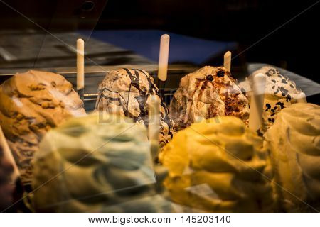 Original italian Ice cream in Siena In Italy