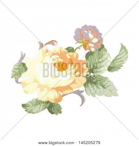vintage style of tapestry flowers fabric pattern background