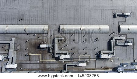 Disribution warehouse roof from above in Poland