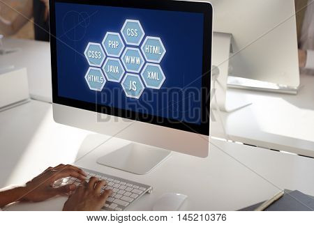 Computer Programming IT Codes Development Concept