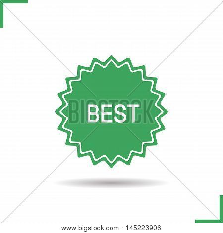 Best green product sticker icon. Drop shadow silhouette quality symbol. Special offer badge. Negative space. Vector isolated illustration