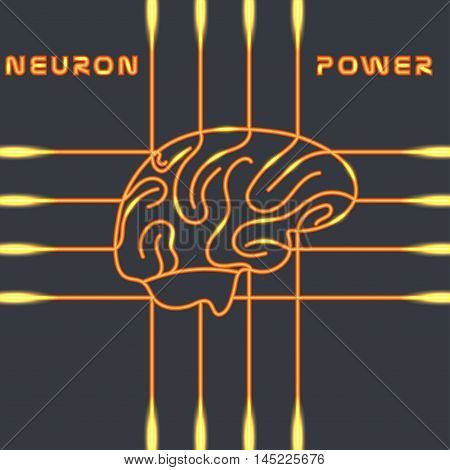 Power of the neural system of the brain. Vector illustration