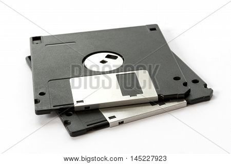 Two Black Floppy Disks