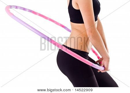 Woman Holding Hula Hoop