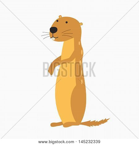Cartoon Vector Illustration of Funny Gopher Animal