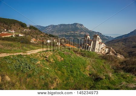 Sliding Village Ropoto After A Landslide In Greece