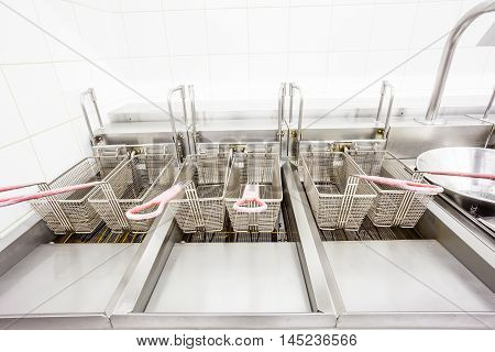 This fryer is completely cleaned up for the next day