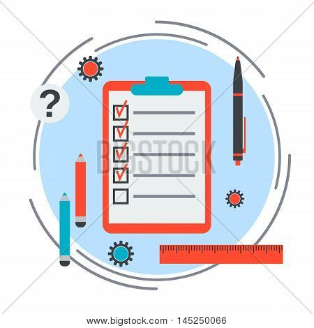 Checklist flat design style vector concept illustration