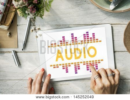 Audio Digital Equalizer Music Tunes Sound Wave Graphic Concept
