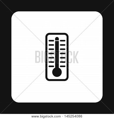 Thermometer indicates extremely high temperature icon in simple style on a white background