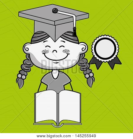 girl student book cap vector illustration eps10 esp 10