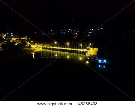 Night pier view in Koh Phangan Thailand