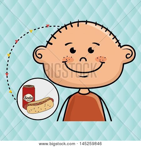 boy fast food vector illustration graphic eps 10