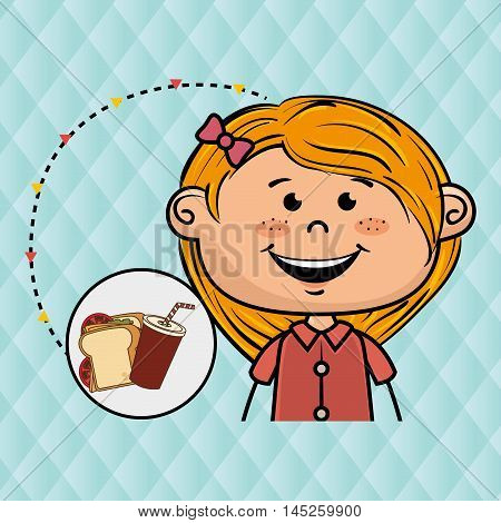 girl fast food vector illustration graphic eps 10