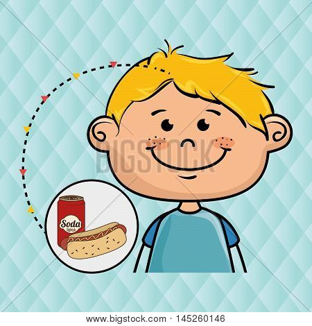 boy fast food vector illustration graphic eps 10