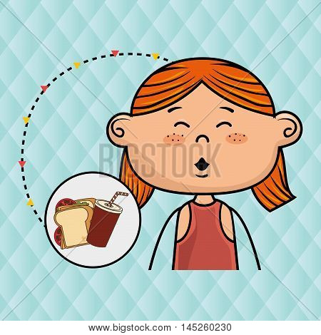 girl fast food vector illustration graphic eps 10