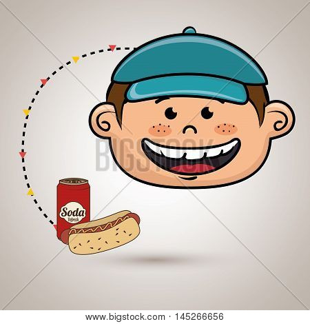 boy fast food vector illustration graphic eps 10