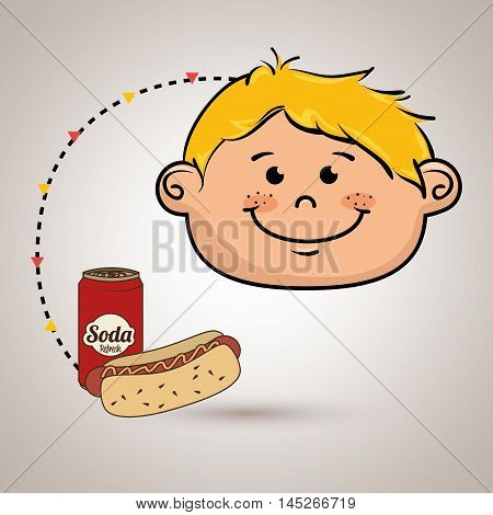 boy fast food vector illustration graphic eps 10