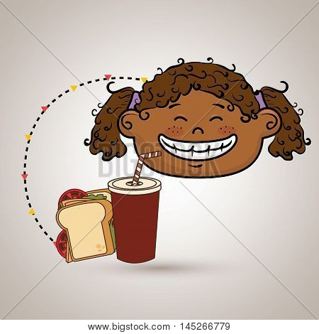 girl fast food vector illustration graphic eps 10