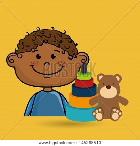 boy toys happy cartoon vector illustration graphic