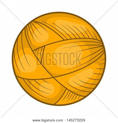 Ball of wool yarn for knitting icon in cartoon style isolated on white background
