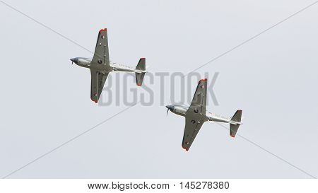 Leeuwarden, The Netherlands - June 10, 2016: Dutch Army Blackshape Prime During A Demonstration At T