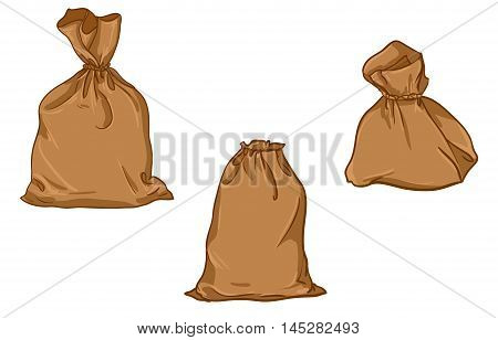 Canvas set sack vector. canvas bag. Illustration of a canvas sack