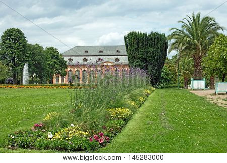 Orangerie and Orangerie garden in Darmstadt (Hesse, Germany)