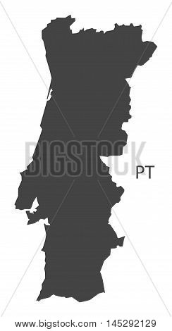 Portugal map grey vector isolated high res