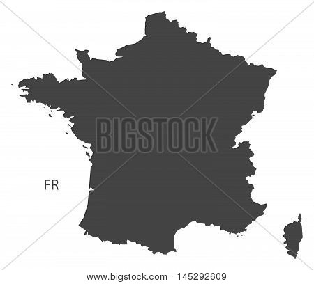 France map grey vector isolated high res