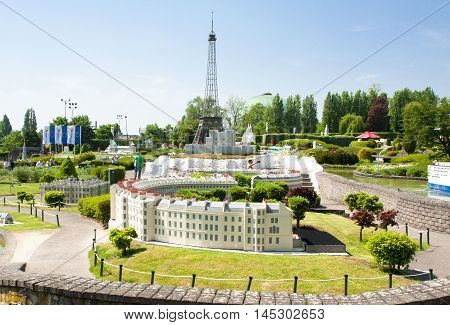 Brussels, Belgium - 13 May 2016: Miniatures At The Park Mini-europe - Reproductions Of Monuments In