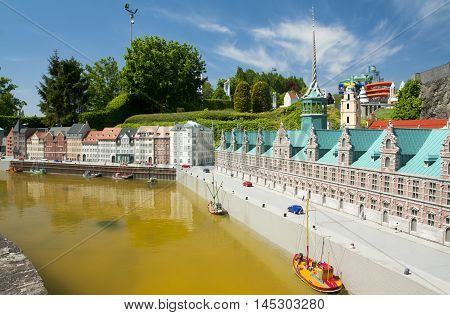 Brussels, Belgium - 13 May 2016: Miniatures At The Park Mini-europe - Reproductions Of Monuments In