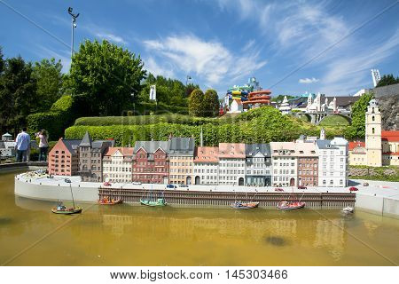 Brussels, Belgium - 13 May 2016: Miniatures At The Park Mini-europe - Reproductions Of Monuments In