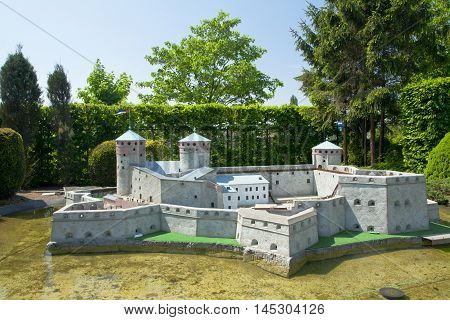 Brussels, Belgium - 13 May 2016: Miniatures At The Park Mini-europe - Reproductions Of Monuments In