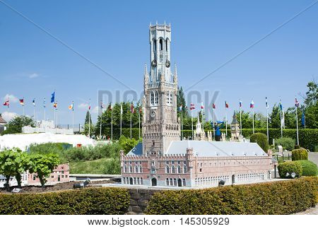Brussels, Belgium - 13 May 2016: Miniatures At The Park Mini-europe - Reproductions Of Monuments In