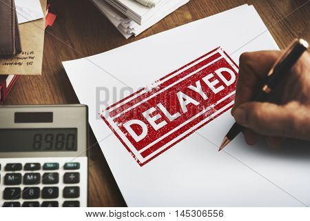 Delayed Banned Cancelled Denied Stamp Label Mark Concept