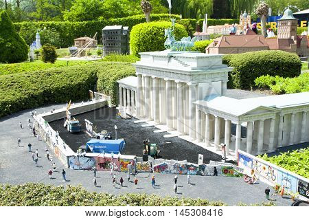 Brussels, Belgium - 13 May 2016: Miniatures At The Park Mini-europe - Reproductions Of Monuments In