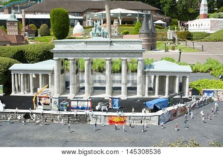 Brussels, Belgium - 13 May 2016: Miniatures At The Park Mini-europe - Reproductions Of Monuments In