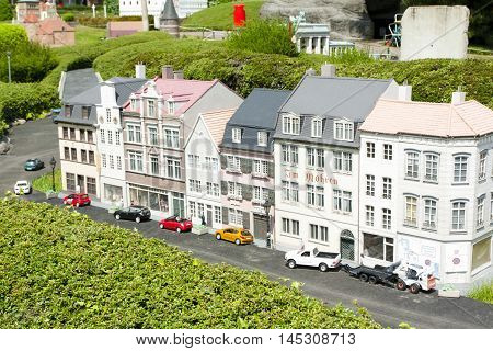 Brussels, Belgium - 13 May 2016: Miniatures At The Park Mini-europe - Reproductions Of Monuments In