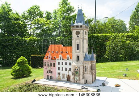 Brussels, Belgium - 13 May 2016: Miniatures At The Park Mini-europe - Reproductions Of Monuments In