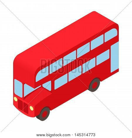 Double decker bus icon in cartoon style isolated on white background. Transport symbol