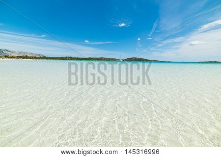Cala Brandinchi clear water on a sunny day Sardinia