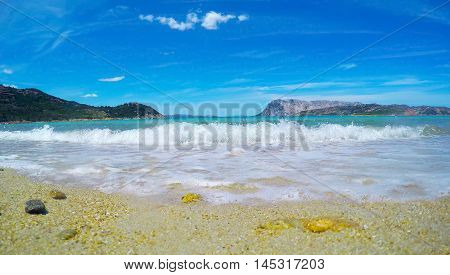 blue sea in Capo Coda Cavallo Sardinia