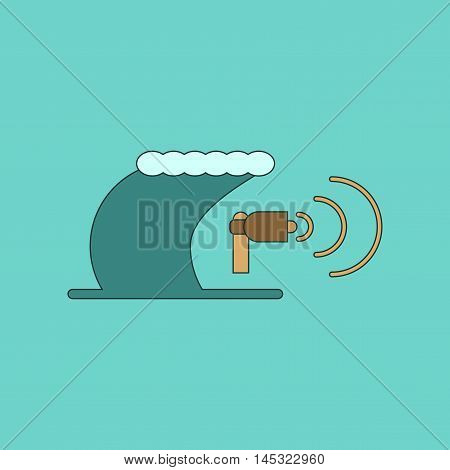 flat icon on stylish background tsunami loudspeaker, vector