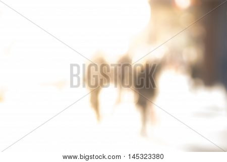 City commuters at sunset. Blurred background image for business, modile apps, and other uses.